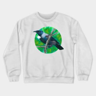 New Zealand Tui - Painting in acrylic Crewneck Sweatshirt